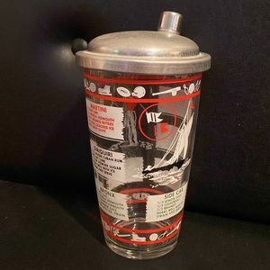 Vintage MCM 1950s Sports Themed Cocktail Shaker